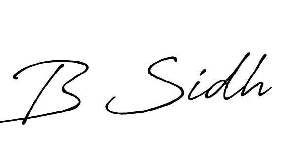 B Sidh stylish signature style. Best Handwritten Sign (Antro_Vectra_Bolder) for my name. Handwritten Signature Collection Ideas for my name B Sidh. B Sidh signature style 7 images and pictures png