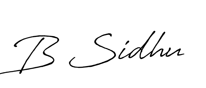 Use a signature maker to create a handwritten signature online. With this signature software, you can design (Antro_Vectra_Bolder) your own signature for name B Sidhu. B Sidhu signature style 7 images and pictures png