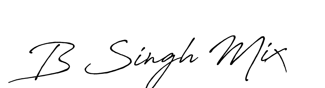 The best way (Antro_Vectra_Bolder) to make a short signature is to pick only two or three words in your name. The name B Singh Mix include a total of six letters. For converting this name. B Singh Mix signature style 7 images and pictures png