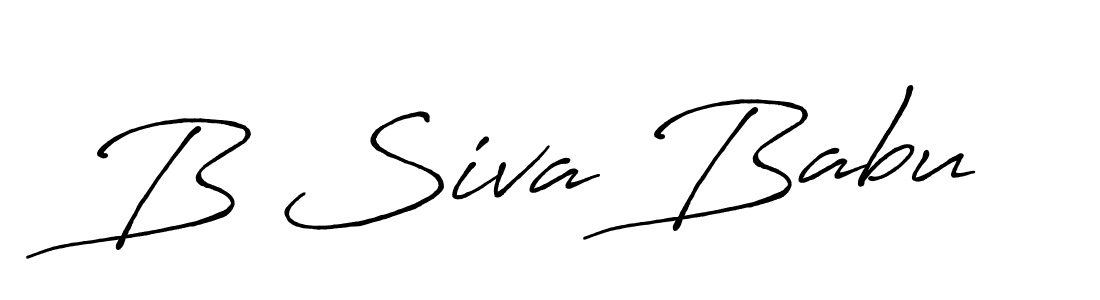 Create a beautiful signature design for name B Siva Babu. With this signature (Antro_Vectra_Bolder) fonts, you can make a handwritten signature for free. B Siva Babu signature style 7 images and pictures png