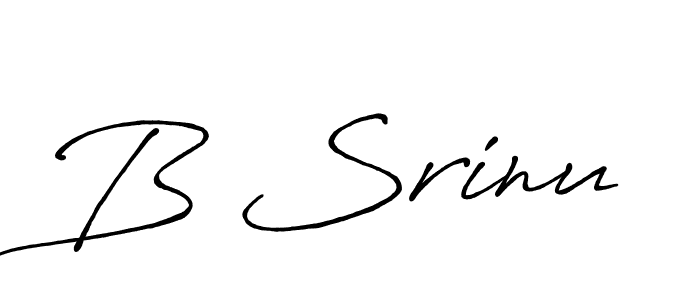 Design your own signature with our free online signature maker. With this signature software, you can create a handwritten (Antro_Vectra_Bolder) signature for name B Srinu. B Srinu signature style 7 images and pictures png