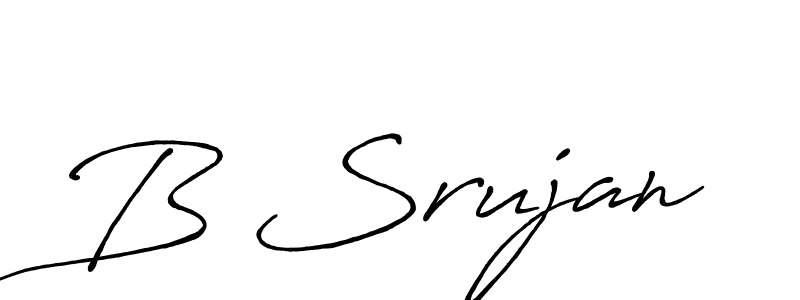 Use a signature maker to create a handwritten signature online. With this signature software, you can design (Antro_Vectra_Bolder) your own signature for name B Srujan. B Srujan signature style 7 images and pictures png