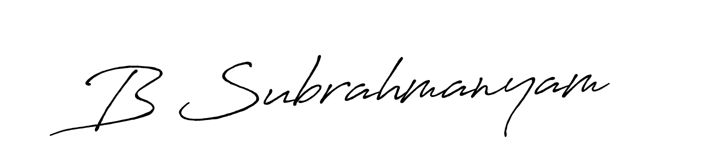 How to make B Subrahmanyam signature? Antro_Vectra_Bolder is a professional autograph style. Create handwritten signature for B Subrahmanyam name. B Subrahmanyam signature style 7 images and pictures png