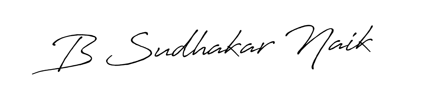 Create a beautiful signature design for name B Sudhakar Naik. With this signature (Antro_Vectra_Bolder) fonts, you can make a handwritten signature for free. B Sudhakar Naik signature style 7 images and pictures png