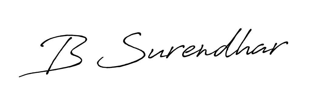 Make a beautiful signature design for name B Surendhar. With this signature (Antro_Vectra_Bolder) style, you can create a handwritten signature for free. B Surendhar signature style 7 images and pictures png
