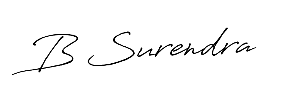 Create a beautiful signature design for name B Surendra. With this signature (Antro_Vectra_Bolder) fonts, you can make a handwritten signature for free. B Surendra signature style 7 images and pictures png