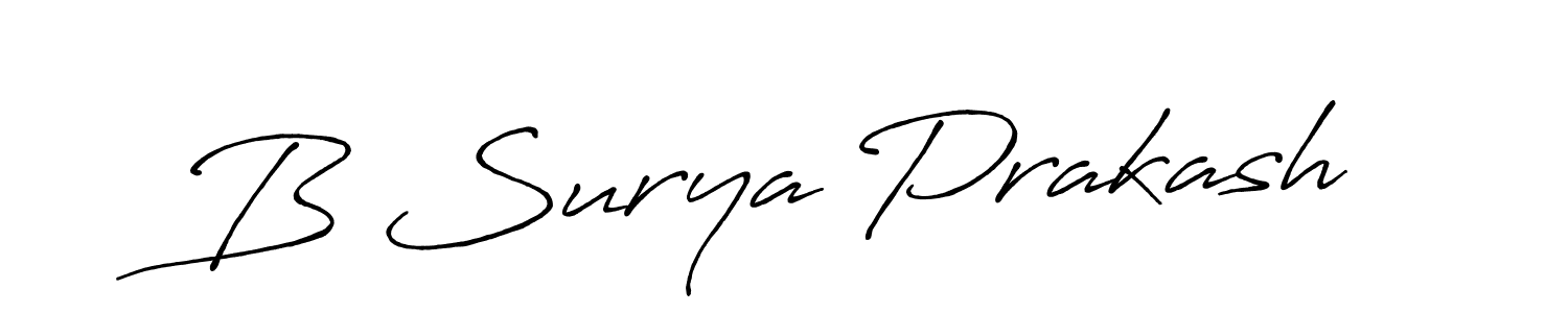 Create a beautiful signature design for name B Surya Prakash. With this signature (Antro_Vectra_Bolder) fonts, you can make a handwritten signature for free. B Surya Prakash signature style 7 images and pictures png