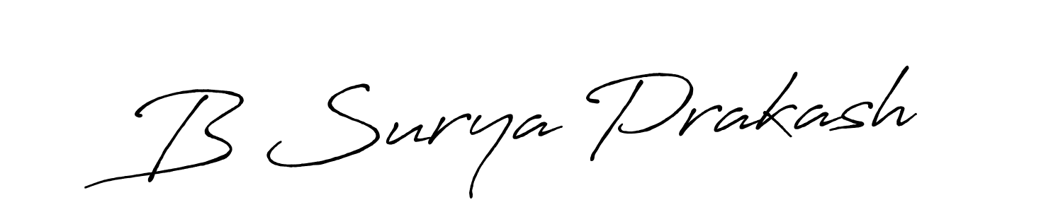 Create a beautiful signature design for name B Surya Prakash. With this signature (Antro_Vectra_Bolder) fonts, you can make a handwritten signature for free. B Surya Prakash signature style 7 images and pictures png