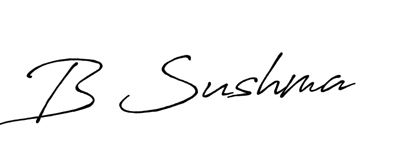 Create a beautiful signature design for name B Sushma. With this signature (Antro_Vectra_Bolder) fonts, you can make a handwritten signature for free. B Sushma signature style 7 images and pictures png