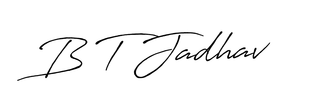 Create a beautiful signature design for name B T Jadhav. With this signature (Antro_Vectra_Bolder) fonts, you can make a handwritten signature for free. B T Jadhav signature style 7 images and pictures png