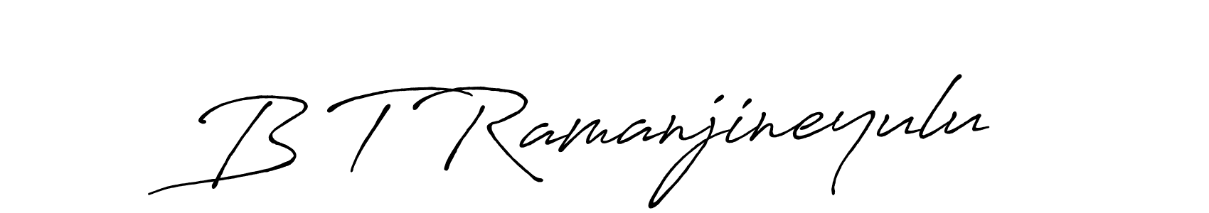 Create a beautiful signature design for name B T Ramanjineyulu. With this signature (Antro_Vectra_Bolder) fonts, you can make a handwritten signature for free. B T Ramanjineyulu signature style 7 images and pictures png