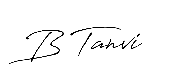 The best way (Antro_Vectra_Bolder) to make a short signature is to pick only two or three words in your name. The name B Tanvi include a total of six letters. For converting this name. B Tanvi signature style 7 images and pictures png