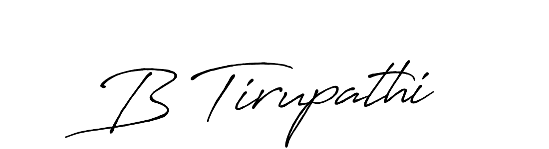The best way (Antro_Vectra_Bolder) to make a short signature is to pick only two or three words in your name. The name B Tirupathi include a total of six letters. For converting this name. B Tirupathi signature style 7 images and pictures png