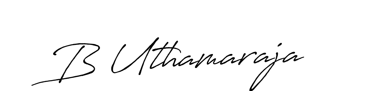 The best way (Antro_Vectra_Bolder) to make a short signature is to pick only two or three words in your name. The name B Uthamaraja include a total of six letters. For converting this name. B Uthamaraja signature style 7 images and pictures png