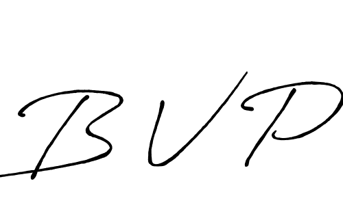 It looks lik you need a new signature style for name B V P. Design unique handwritten (Antro_Vectra_Bolder) signature with our free signature maker in just a few clicks. B V P signature style 7 images and pictures png