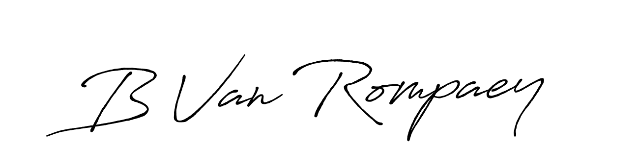 Also You can easily find your signature by using the search form. We will create B Van Rompaey name handwritten signature images for you free of cost using Antro_Vectra_Bolder sign style. B Van Rompaey signature style 7 images and pictures png