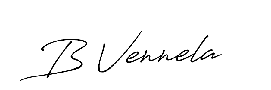 Use a signature maker to create a handwritten signature online. With this signature software, you can design (Antro_Vectra_Bolder) your own signature for name B Vennela. B Vennela signature style 7 images and pictures png