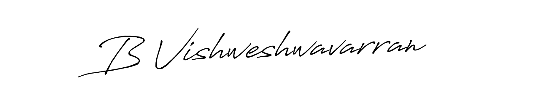 Create a beautiful signature design for name B Vishweshwavarran. With this signature (Antro_Vectra_Bolder) fonts, you can make a handwritten signature for free. B Vishweshwavarran signature style 7 images and pictures png