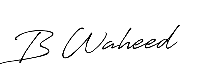 Create a beautiful signature design for name B Waheed. With this signature (Antro_Vectra_Bolder) fonts, you can make a handwritten signature for free. B Waheed signature style 7 images and pictures png