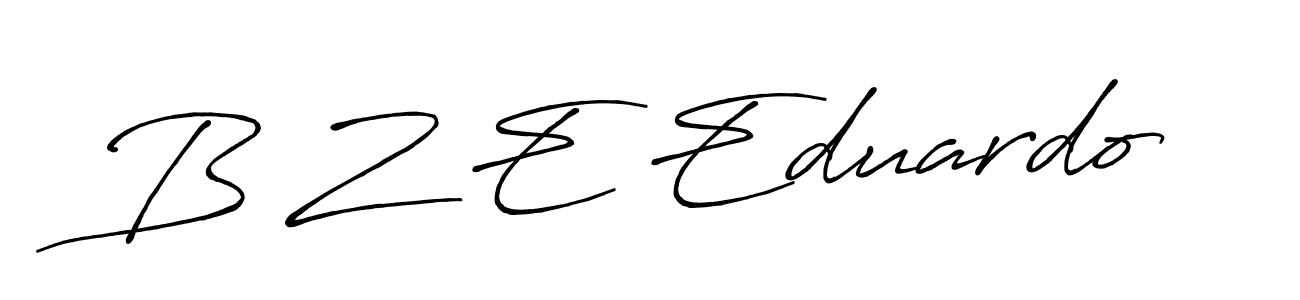 The best way (Antro_Vectra_Bolder) to make a short signature is to pick only two or three words in your name. The name B Z E Eduardo include a total of six letters. For converting this name. B Z E Eduardo signature style 7 images and pictures png