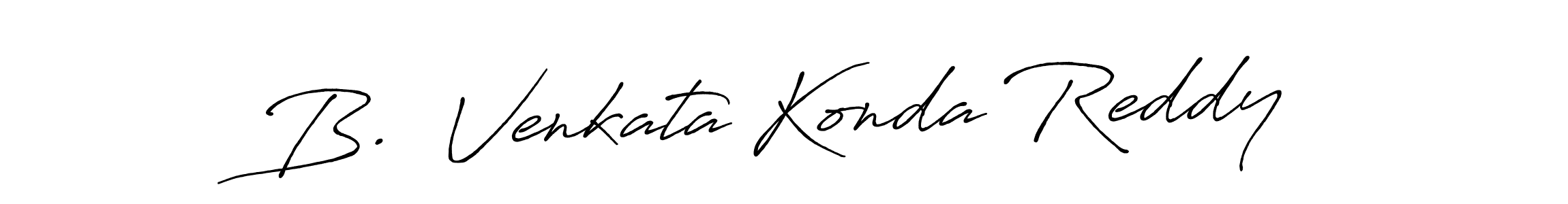The best way (Antro_Vectra_Bolder) to make a short signature is to pick only two or three words in your name. The name B.  Venkata Konda Reddy include a total of six letters. For converting this name. B.  Venkata Konda Reddy signature style 7 images and pictures png