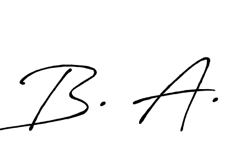 How to make B. A. name signature. Use Antro_Vectra_Bolder style for creating short signs online. This is the latest handwritten sign. B. A. signature style 7 images and pictures png