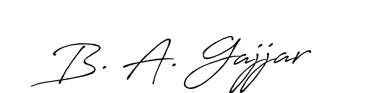 Use a signature maker to create a handwritten signature online. With this signature software, you can design (Antro_Vectra_Bolder) your own signature for name B. A. Gajjar. B. A. Gajjar signature style 7 images and pictures png