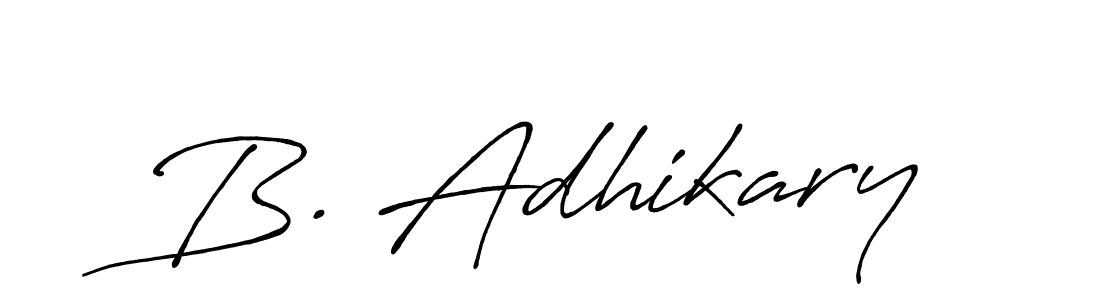 Also we have B. Adhikary name is the best signature style. Create professional handwritten signature collection using Antro_Vectra_Bolder autograph style. B. Adhikary signature style 7 images and pictures png