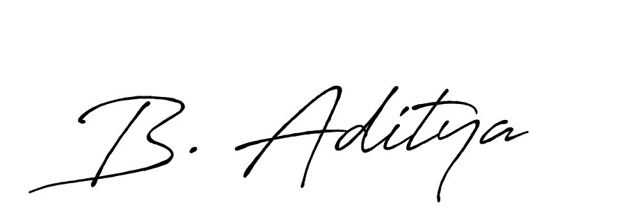 How to make B. Aditya name signature. Use Antro_Vectra_Bolder style for creating short signs online. This is the latest handwritten sign. B. Aditya signature style 7 images and pictures png