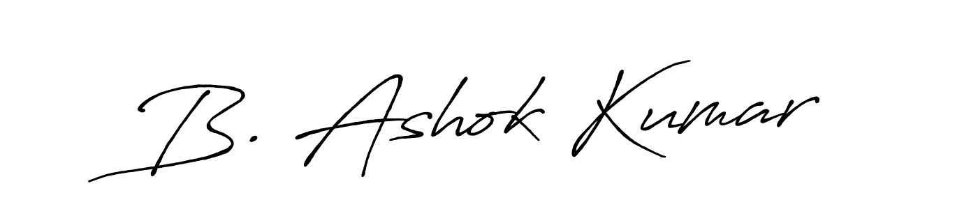 The best way (Antro_Vectra_Bolder) to make a short signature is to pick only two or three words in your name. The name B. Ashok Kumar include a total of six letters. For converting this name. B. Ashok Kumar signature style 7 images and pictures png