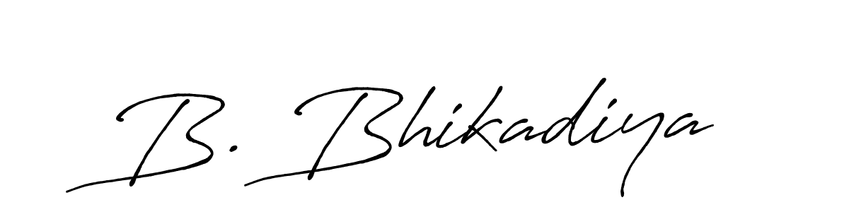 How to make B. Bhikadiya signature? Antro_Vectra_Bolder is a professional autograph style. Create handwritten signature for B. Bhikadiya name. B. Bhikadiya signature style 7 images and pictures png