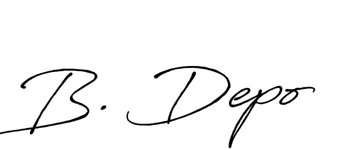 Make a beautiful signature design for name B. Depo. With this signature (Antro_Vectra_Bolder) style, you can create a handwritten signature for free. B. Depo signature style 7 images and pictures png