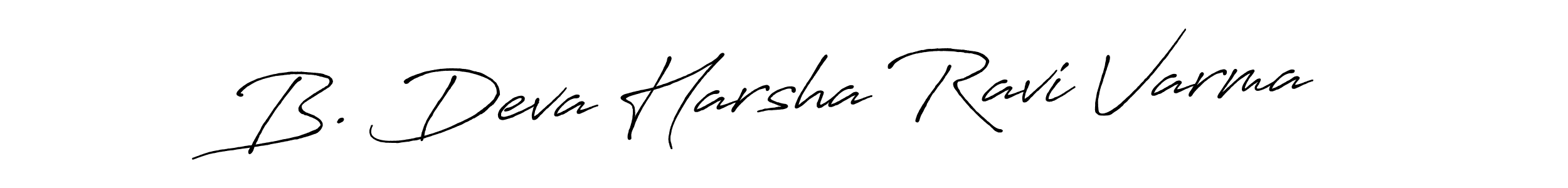 Antro_Vectra_Bolder is a professional signature style that is perfect for those who want to add a touch of class to their signature. It is also a great choice for those who want to make their signature more unique. Get B. Deva Harsha Ravi Varma name to fancy signature for free. B. Deva Harsha Ravi Varma signature style 7 images and pictures png