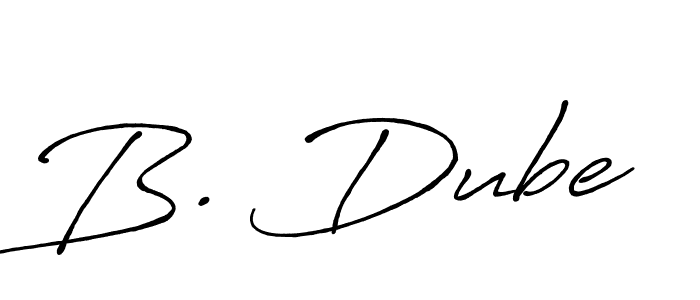 The best way (Antro_Vectra_Bolder) to make a short signature is to pick only two or three words in your name. The name B. Dube include a total of six letters. For converting this name. B. Dube signature style 7 images and pictures png