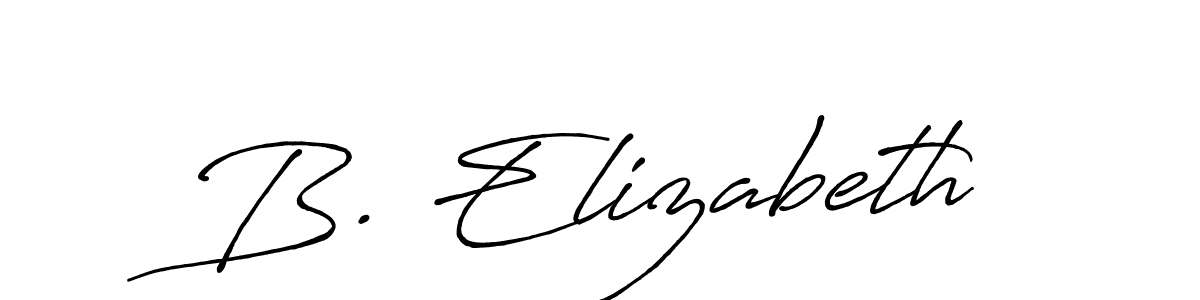 You should practise on your own different ways (Antro_Vectra_Bolder) to write your name (B. Elizabeth) in signature. don't let someone else do it for you. B. Elizabeth signature style 7 images and pictures png
