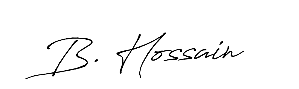 Use a signature maker to create a handwritten signature online. With this signature software, you can design (Antro_Vectra_Bolder) your own signature for name B. Hossain. B. Hossain signature style 7 images and pictures png