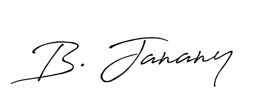 if you are searching for the best signature style for your name B. Janany. so please give up your signature search. here we have designed multiple signature styles  using Antro_Vectra_Bolder. B. Janany signature style 7 images and pictures png