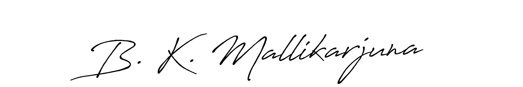 Create a beautiful signature design for name B. K. Mallikarjuna. With this signature (Antro_Vectra_Bolder) fonts, you can make a handwritten signature for free. B. K. Mallikarjuna signature style 7 images and pictures png