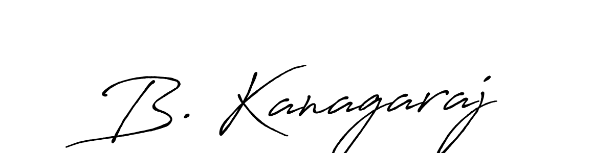 Make a beautiful signature design for name B. Kanagaraj. With this signature (Antro_Vectra_Bolder) style, you can create a handwritten signature for free. B. Kanagaraj signature style 7 images and pictures png