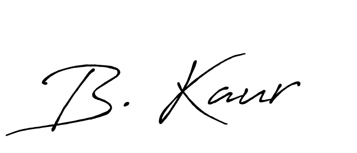 The best way (Antro_Vectra_Bolder) to make a short signature is to pick only two or three words in your name. The name B. Kaur include a total of six letters. For converting this name. B. Kaur signature style 7 images and pictures png