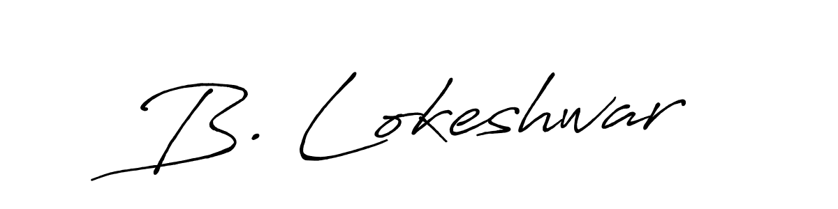 The best way (Antro_Vectra_Bolder) to make a short signature is to pick only two or three words in your name. The name B. Lokeshwar include a total of six letters. For converting this name. B. Lokeshwar signature style 7 images and pictures png