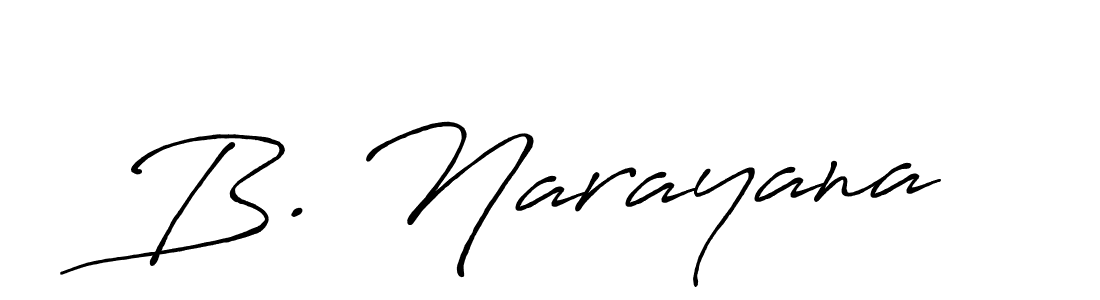 The best way (Antro_Vectra_Bolder) to make a short signature is to pick only two or three words in your name. The name B. Narayana include a total of six letters. For converting this name. B. Narayana signature style 7 images and pictures png