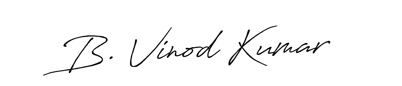 The best way (Antro_Vectra_Bolder) to make a short signature is to pick only two or three words in your name. The name B. Vinod Kumar include a total of six letters. For converting this name. B. Vinod Kumar signature style 7 images and pictures png