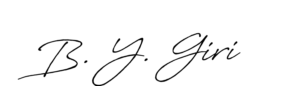 Use a signature maker to create a handwritten signature online. With this signature software, you can design (Antro_Vectra_Bolder) your own signature for name B. Y. Giri. B. Y. Giri signature style 7 images and pictures png