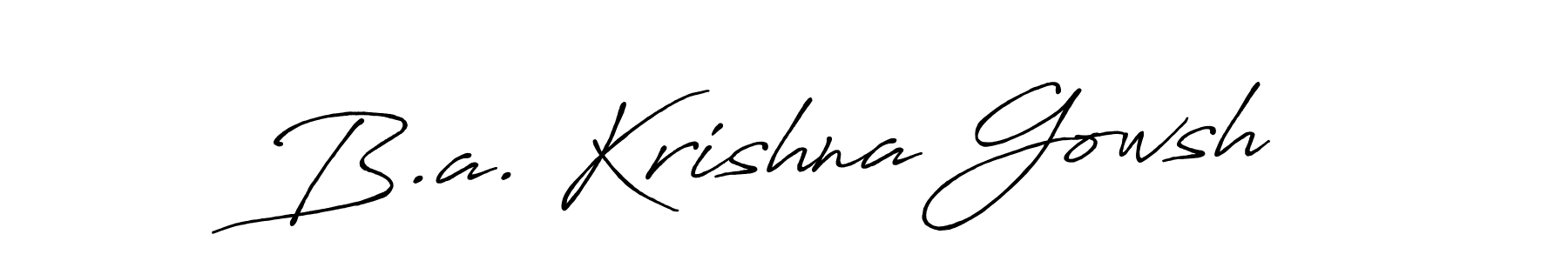 You should practise on your own different ways (Antro_Vectra_Bolder) to write your name (B.a. Krishna Gowsh) in signature. don't let someone else do it for you. B.a. Krishna Gowsh signature style 7 images and pictures png