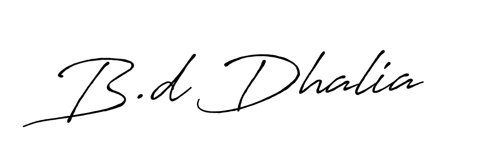Make a beautiful signature design for name B.d Dhalia. With this signature (Antro_Vectra_Bolder) style, you can create a handwritten signature for free. B.d Dhalia signature style 7 images and pictures png