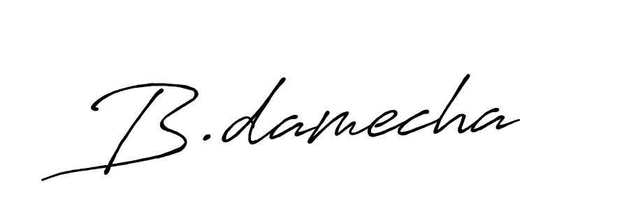 How to make B.damecha name signature. Use Antro_Vectra_Bolder style for creating short signs online. This is the latest handwritten sign. B.damecha signature style 7 images and pictures png