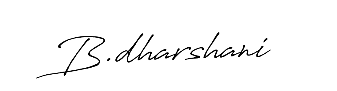 How to make B.dharshani name signature. Use Antro_Vectra_Bolder style for creating short signs online. This is the latest handwritten sign. B.dharshani signature style 7 images and pictures png