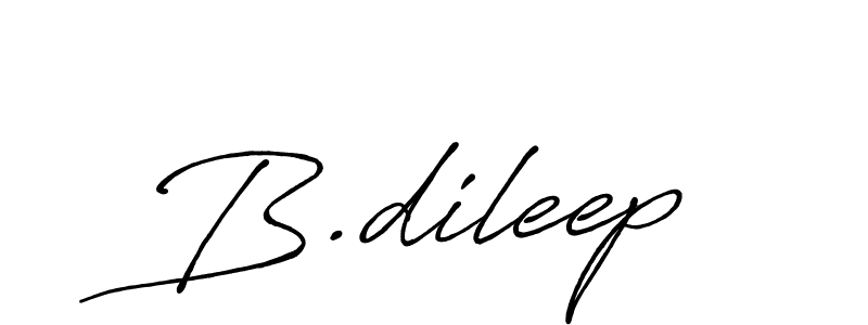 Use a signature maker to create a handwritten signature online. With this signature software, you can design (Antro_Vectra_Bolder) your own signature for name B.dileep. B.dileep signature style 7 images and pictures png