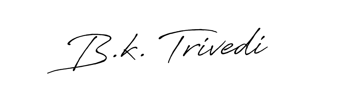 Make a beautiful signature design for name B.k. Trivedi. With this signature (Antro_Vectra_Bolder) style, you can create a handwritten signature for free. B.k. Trivedi signature style 7 images and pictures png